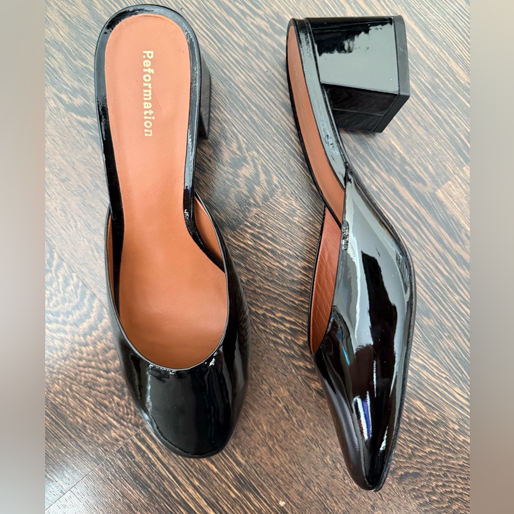 Reformation Black Patent Leather Heels - Picture 4 of 9